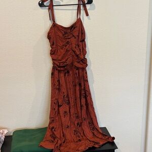 NWT Torrid 0X Elegant Rust Floral Dress